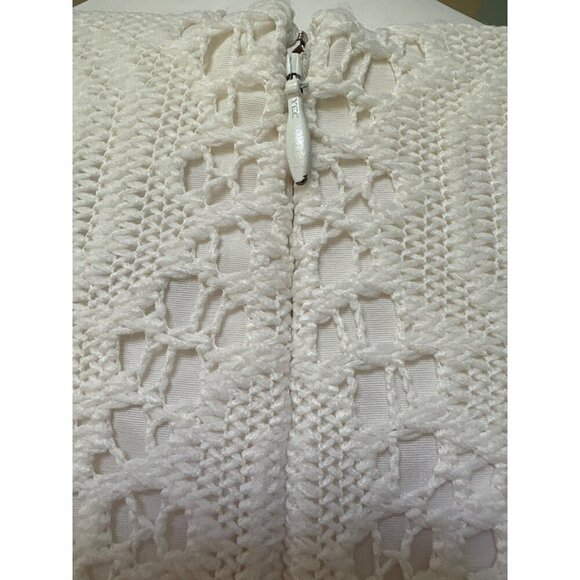 Adrianna Papell White Ivory Lace Eyelet Sheath Dress, Sleeveless Women's Size 10 - Picture 11 of 11